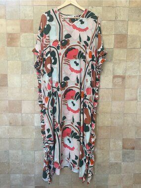 Marimekko "Karuselli" Silk Kaftan